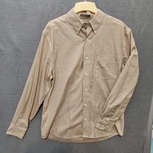 Eddie Bauer Men's Tan Long Sleeve Stain/Wrinkle‎ Resistant Shirt Size M